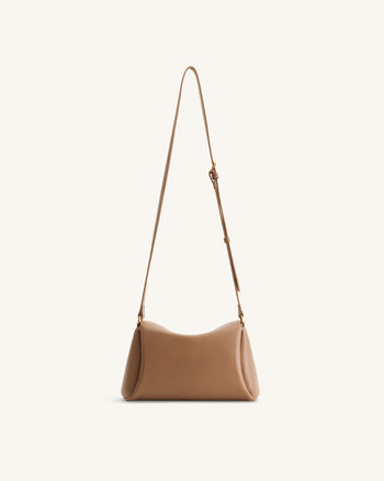 Sac bandoulière Greta à fermeture tournante - Marron