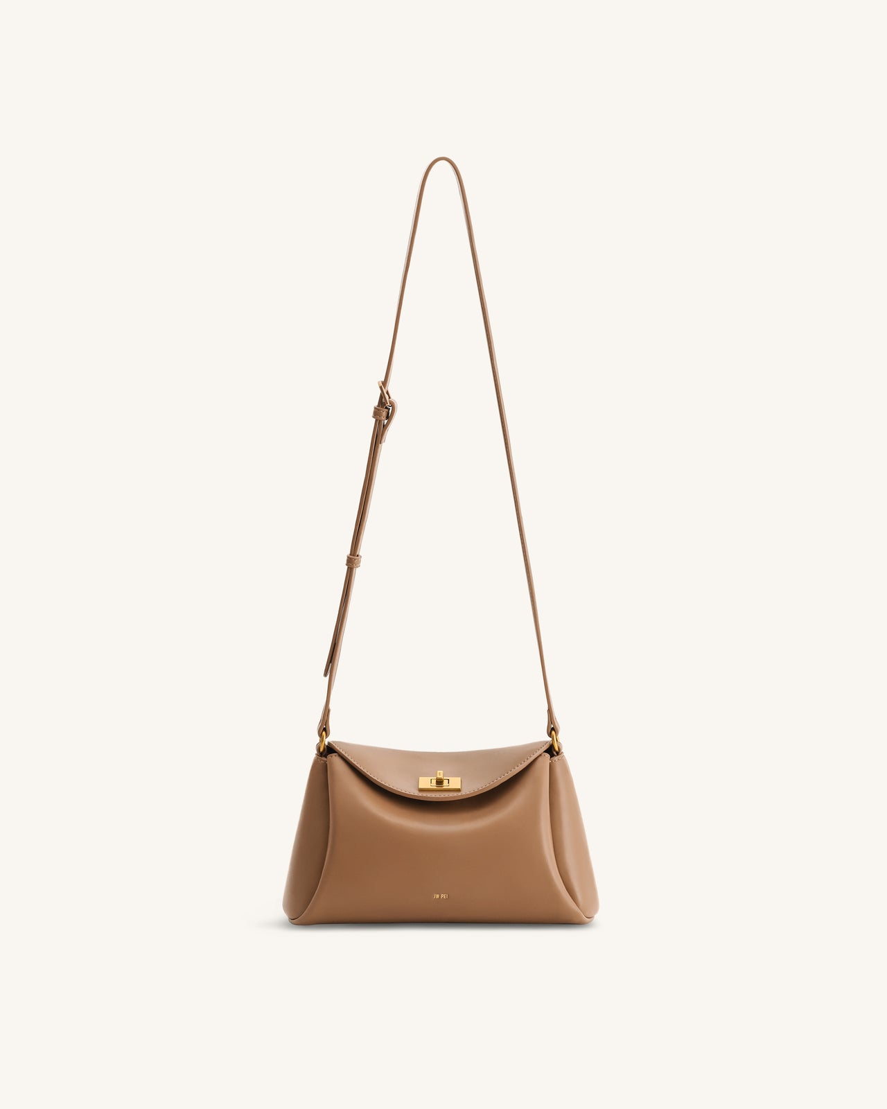 Sac bandoulière Greta à fermeture tournante - Marron