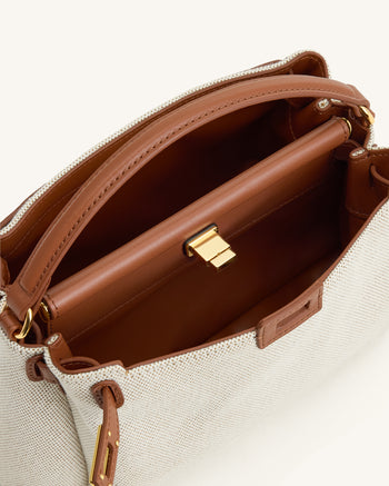 Carmen Sac à poignée supérieure en toile - Marron