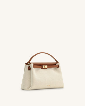 Carmen Sac à poignée supérieure en toile - Marron