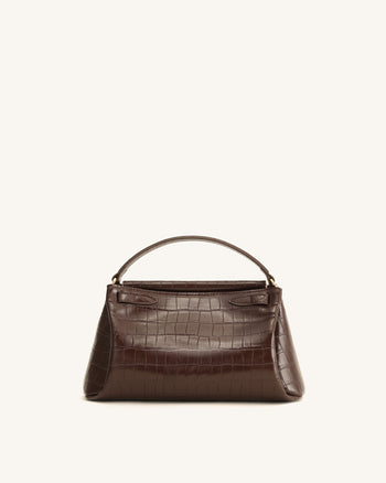 Carmen Sac à poignée supérieure - Marron foncé effet croco