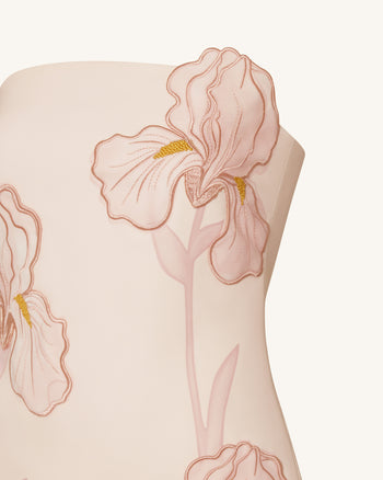 Iris Robe bustier à imprimé floral - Rose