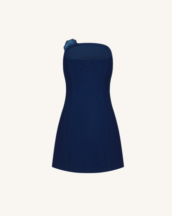 Iris Robe bustier à imprimé floral – Bleu marine