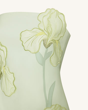 Iris Robe bustier à imprimé floral - Vert