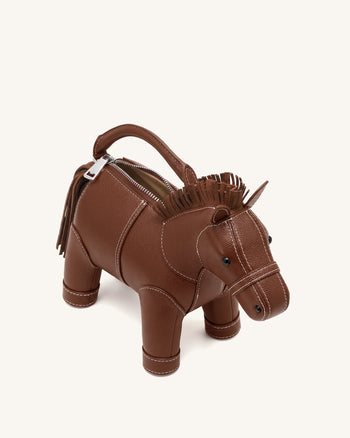Harper Sac à main à poignée supérieure cheval - Marron