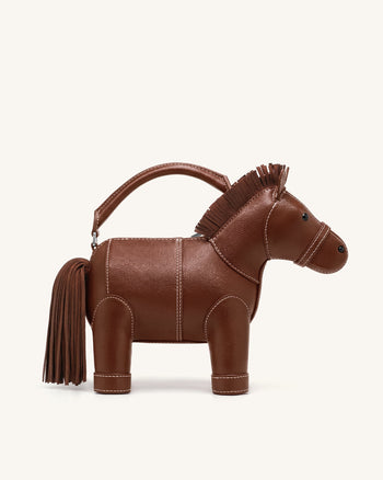Harper Sac à main à poignée supérieure cheval - Marron