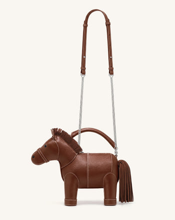 Harper Sac à main à poignée supérieure cheval - Marron