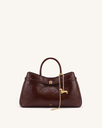 Maeve Sac cabas à breloque teckel - Bordeaux foncé