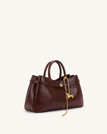 Maeve Sac cabas à breloque teckel - Bordeaux foncé