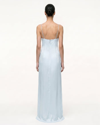 Iris Robe nuisette en satin à motifs - Bleu clair