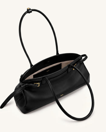 Arden Sac à bandoulière format horizontal avec détail ceinture - Noir