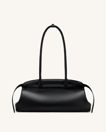 Arden Sac à bandoulière format horizontal avec détail ceinture - Noir