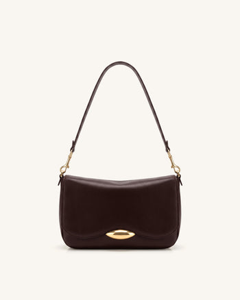 Sofia Sac à bandoulière à rabat classique - Marron foncé