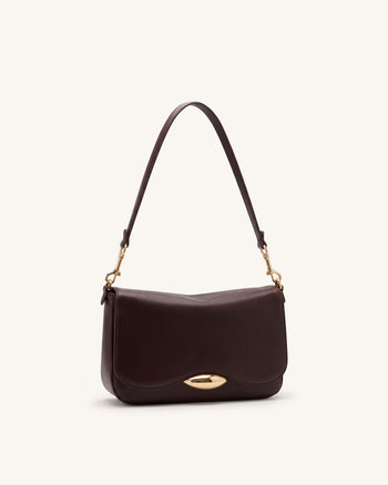 Sofia Sac à bandoulière à rabat classique - Marron foncé