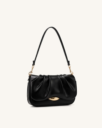 Sofia Sac à bandoulière froncé - Noir