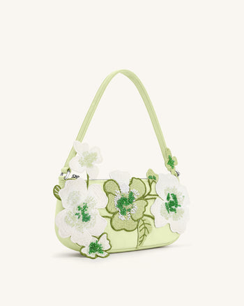 Sac bandoulière orné de perles Leona - Vert clair