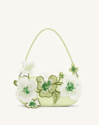 Sac bandoulière orné de perles Leona - Vert clair