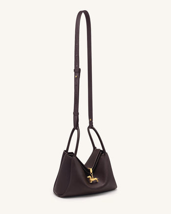 Maelle Sac à double anse avec breloque teckel - Marron foncé