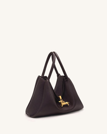 Maelle Sac à double anse avec breloque teckel - Marron foncé