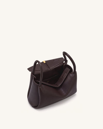 Maelle Sac à double anse avec breloque teckel - Marron foncé