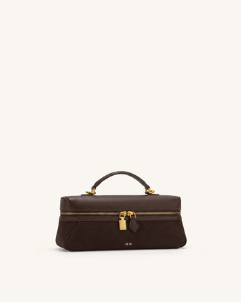 Cleo Trousse de toilette en faux daim - Marron foncé