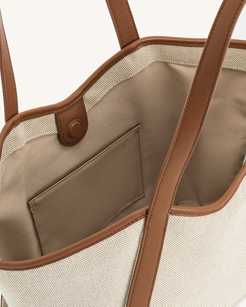 Sac cabas grande capacité Kiana – Toile marron