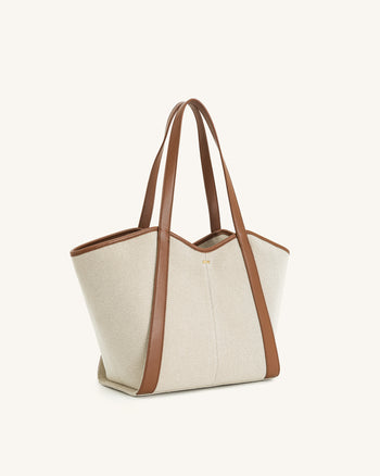 Sac cabas grande capacité Kiana – Toile marron