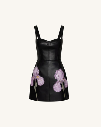 Robe corset en à imprimé floral Iris - Noir