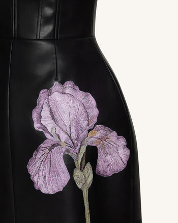 Robe corset en à imprimé floral Iris - Noir