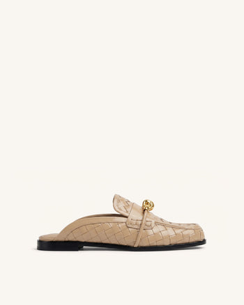 Elowen Mocassins mules tissés à mors - Kaki