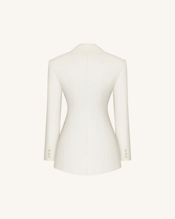 Blazer sablier brodé Iris - Blanc