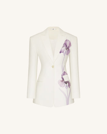 Blazer sablier brodé Iris - Blanc