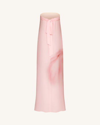 Robe maxi bustier à imprimé floral aquarelle - Rose