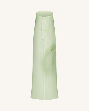 Robe maxi bustier à imprimé floral aquarelle - Vert