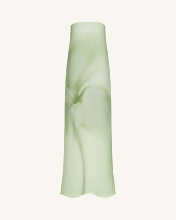 Robe maxi bustier à imprimé floral aquarelle - Vert