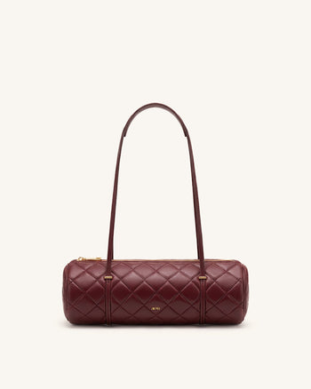 Marcella Sac à épaule cylindrique matelassé - Bordeaux