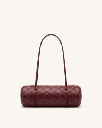 Marcella Sac à épaule cylindrique matelassé - Bordeaux