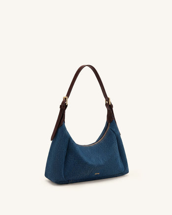 Velora sac porté épaule en jean  - Jean bleu