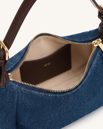 Velora sac porté épaule en jean  - Jean bleu