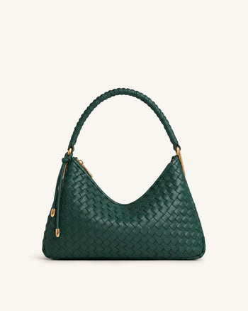 Lorena Sac à bandoulière tissé - Vert émeraude