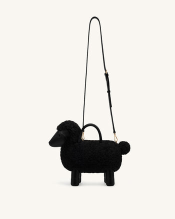 Luna Sac à poignée supérieure en mouton - Noir