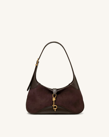 Juliette Sac porté épaule horizontal avec breloque clé - Marron foncé