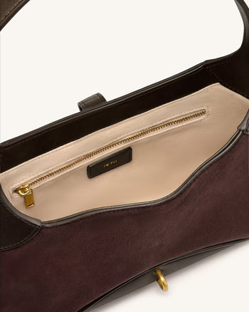 Juliette Sac porté épaule horizontal avec breloque clé - Marron foncé