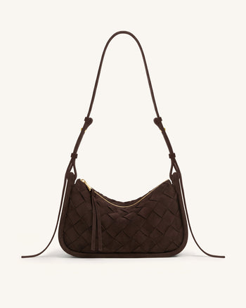 Zirelle Sac hobo en suédine tissée - Marron