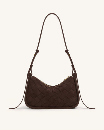 Zirelle Sac hobo en suédine tissée - Marron