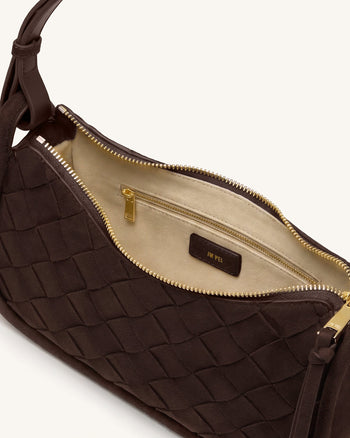 Zirelle Sac hobo en suédine tissée - Marron
