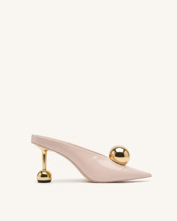 Mules à talon Sofia - Rose poudré