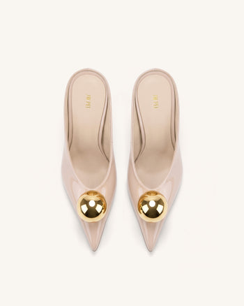 Mules à talon Sofia - Rose poudré