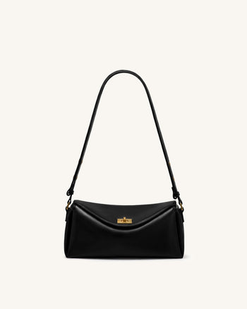 Lucia Sac porté épaule à rabat asymétrique - Noir