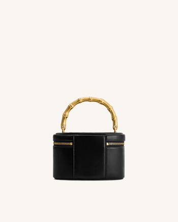 Sac à main à anse rigide géométrique en métal Natalie - Noir